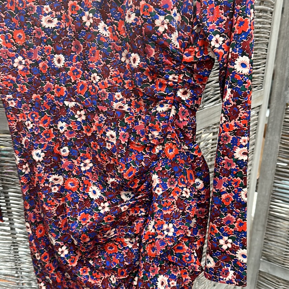 NWT Veronica Beard Louella Dress in Berry Multi Floral Size 8 - Picture 7 of 11